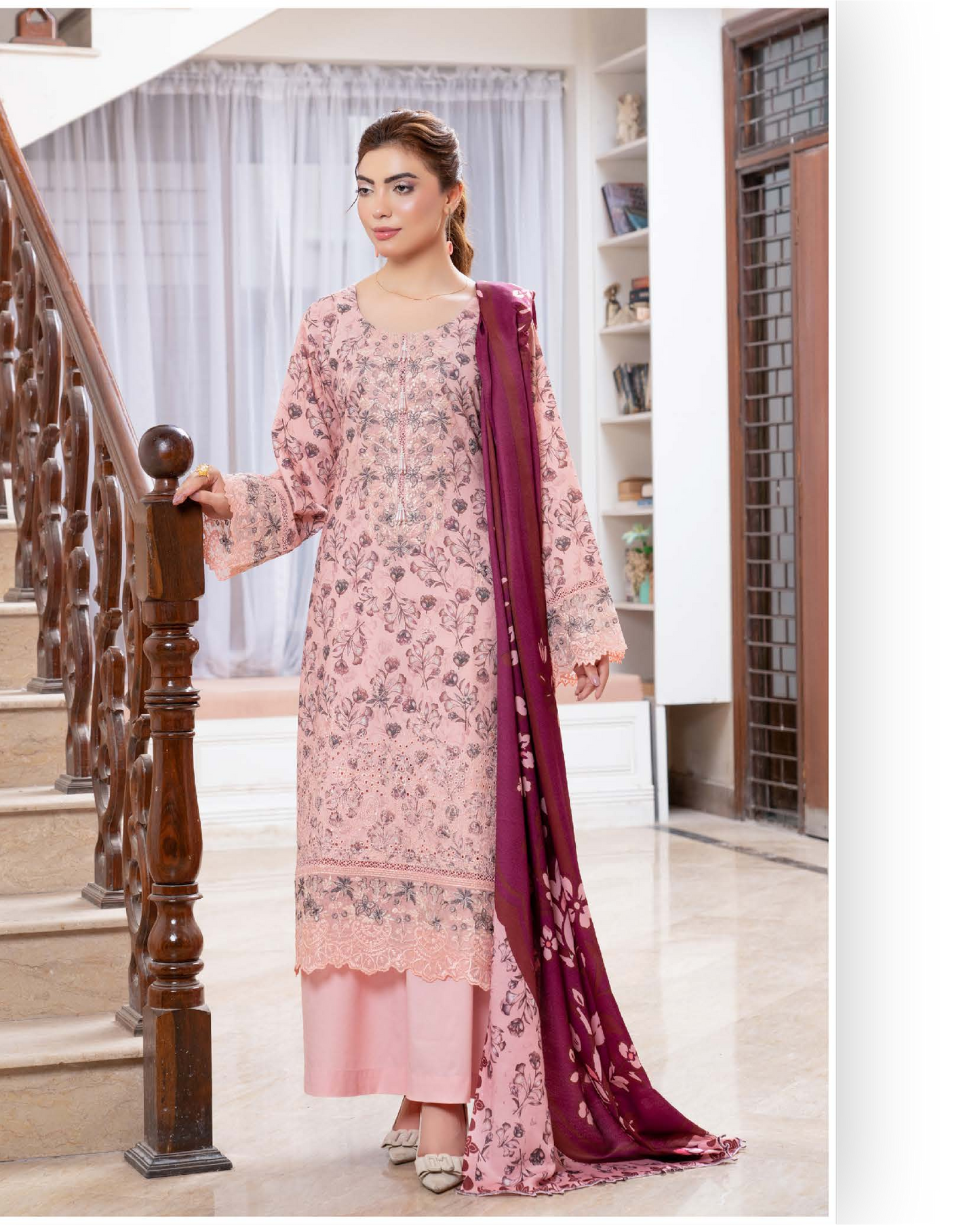 Munira Virasat Dhanak 06 Rose Pink