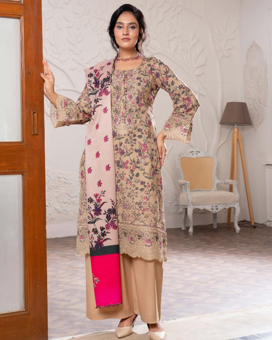 Munira Virasat Dhanak 07 Camel Skin