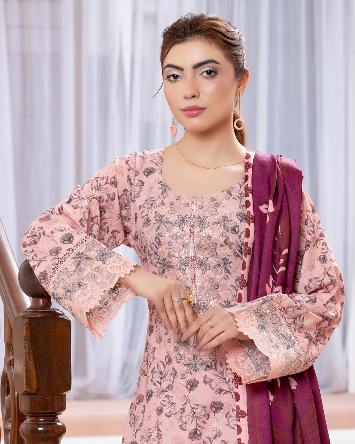 Munira Virasat Dhanak 06 Rose Pink