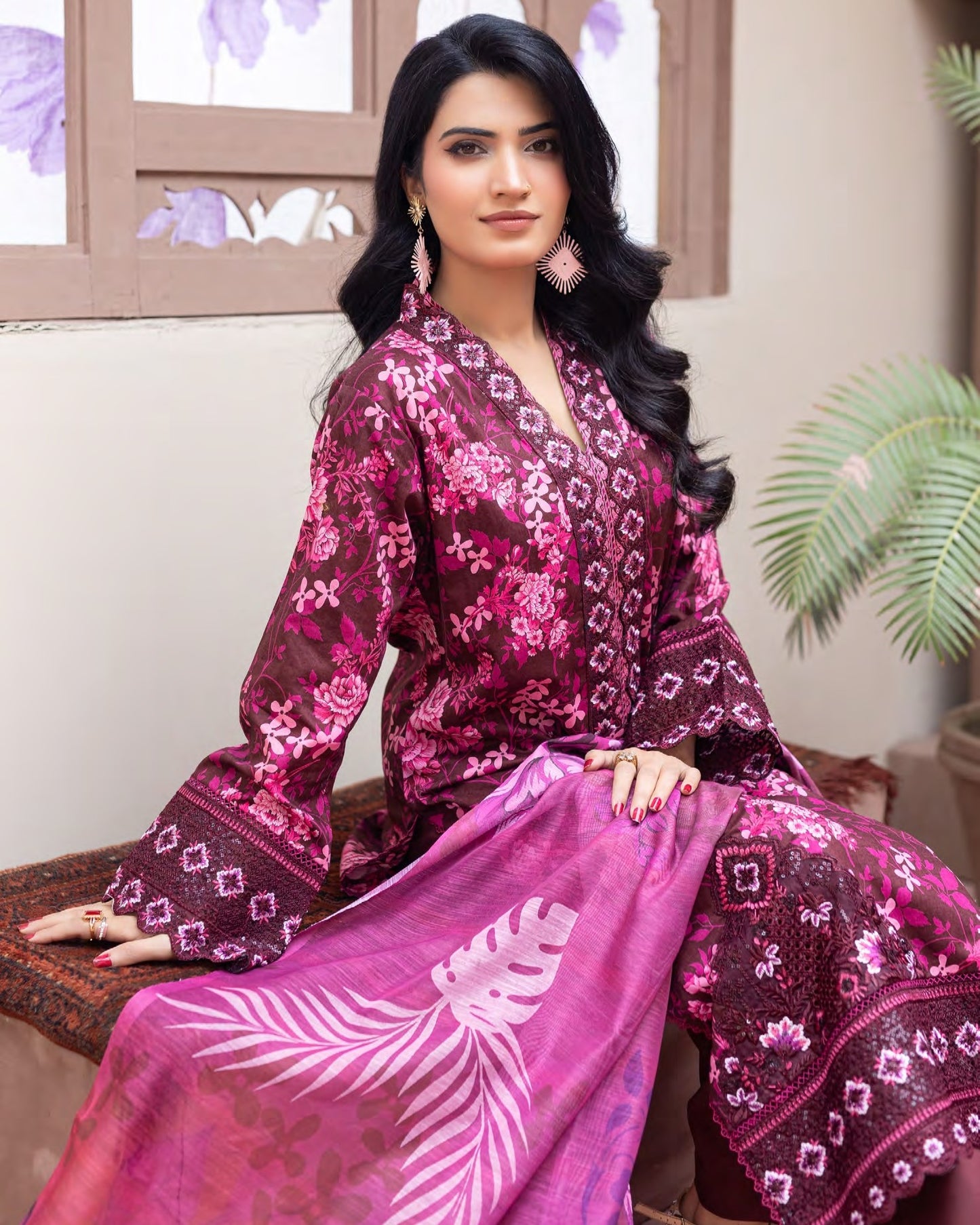 Munira Mehru Lawn MSL 01 Mehroon