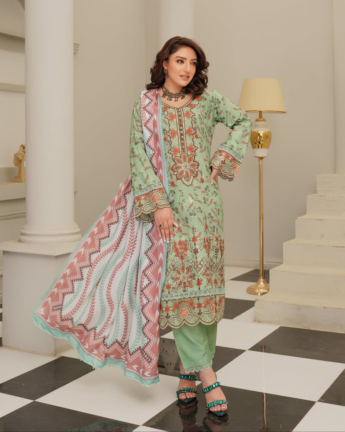 Munira Sahiba Dhanak MSL 04 Parrot Green