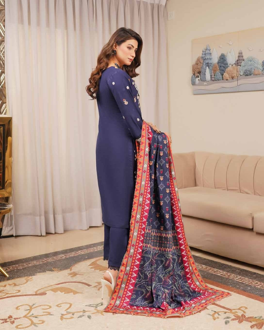 Munira Mehar Dhanak MSL 02 Navy Blue