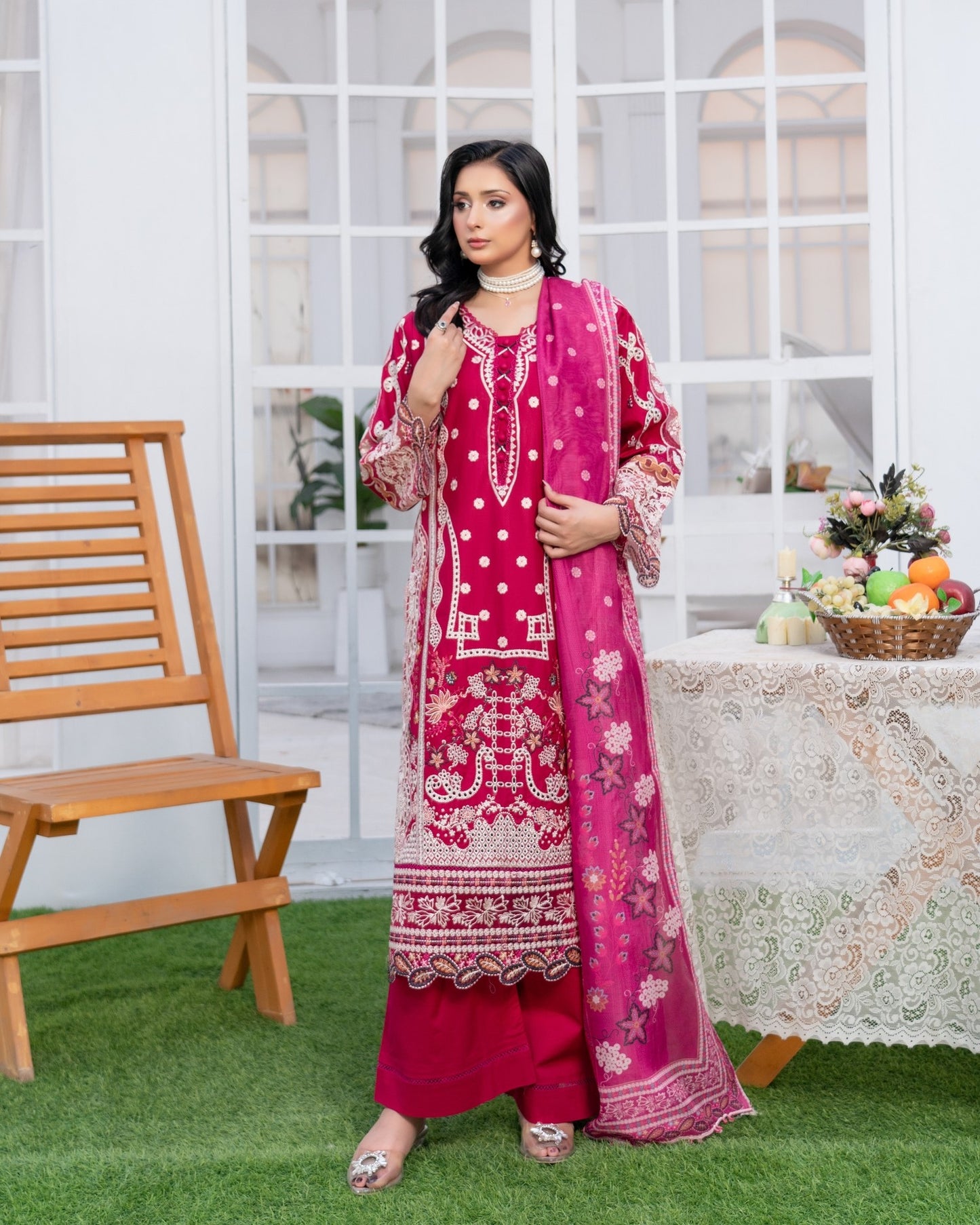 Munira Guman Cotton 04 Shocking Pink