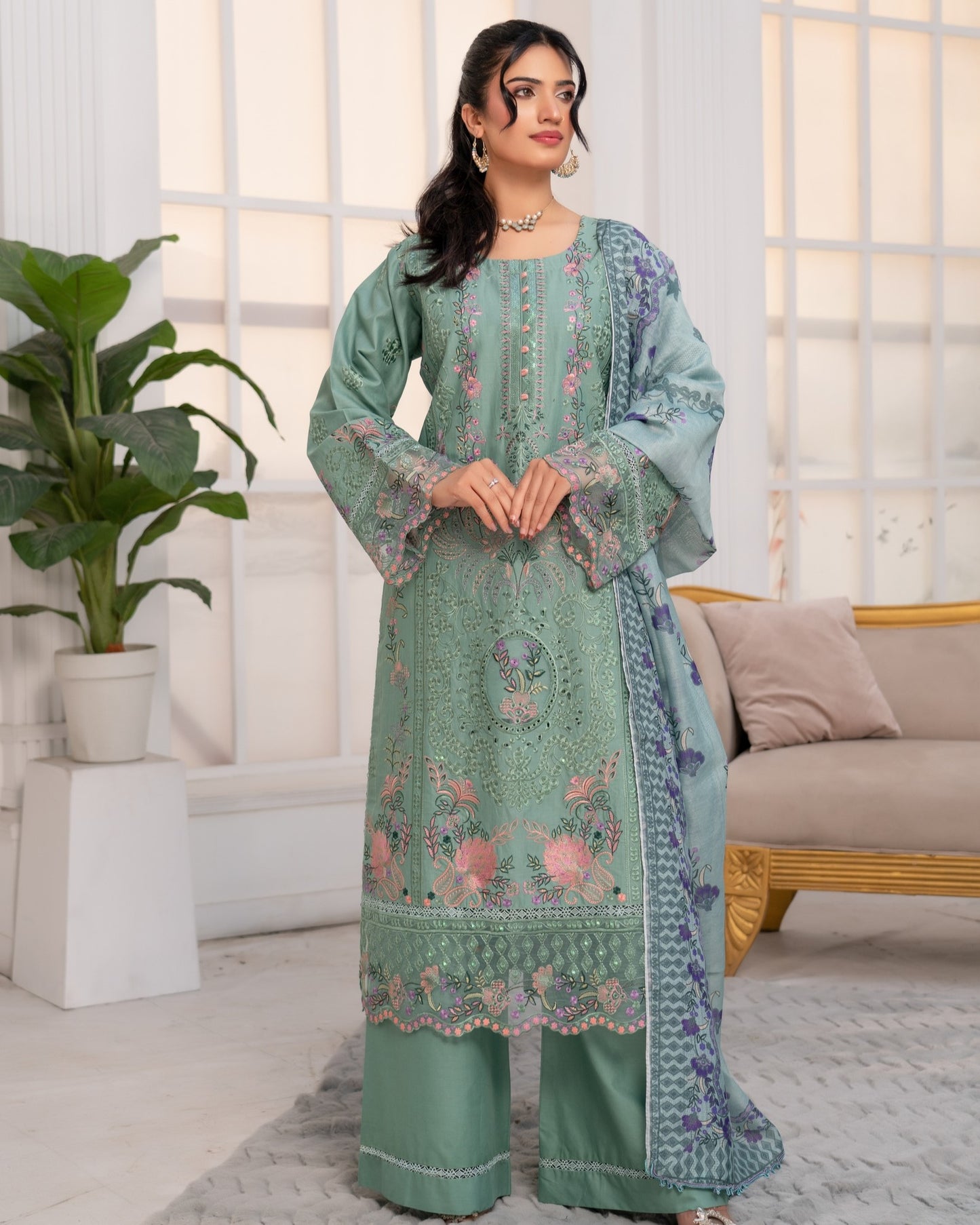 Munira Guman Cotton 01 Sage Green
