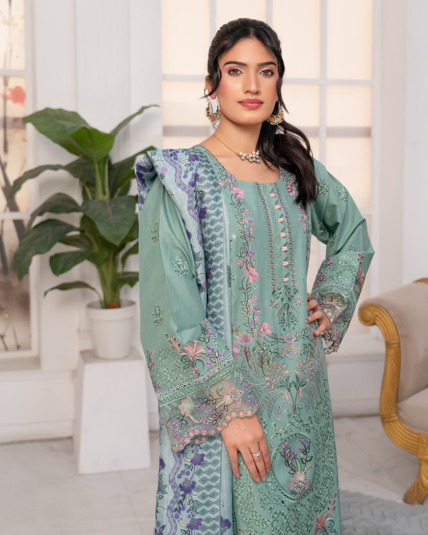 Munira Guman Cotton 01 Sage Green
