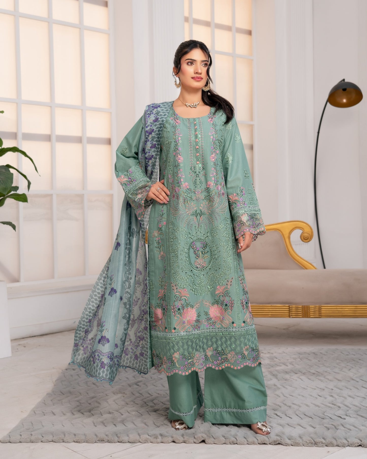 Munira Guman Cotton 01 Sage Green