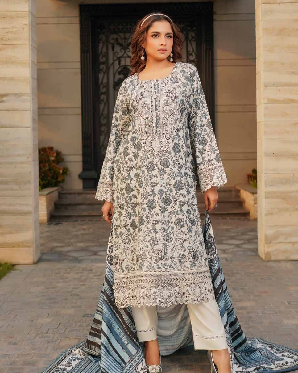 Munira Muam Dhanak 08 Chalk White