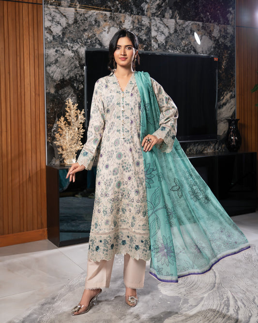 Munira Umeed Lawn 03 Cream
