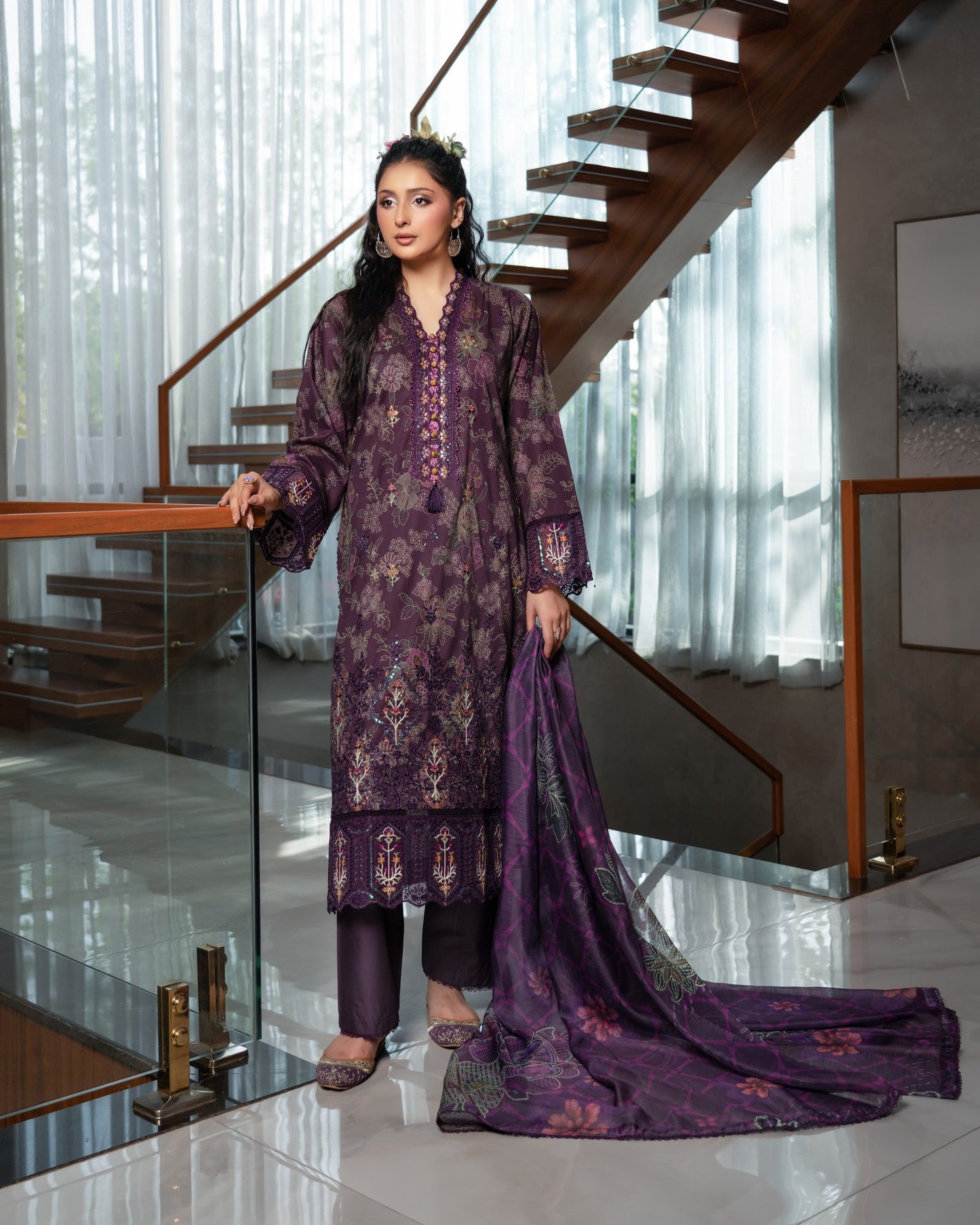 Munira Umeed Lawn 04 Voilet