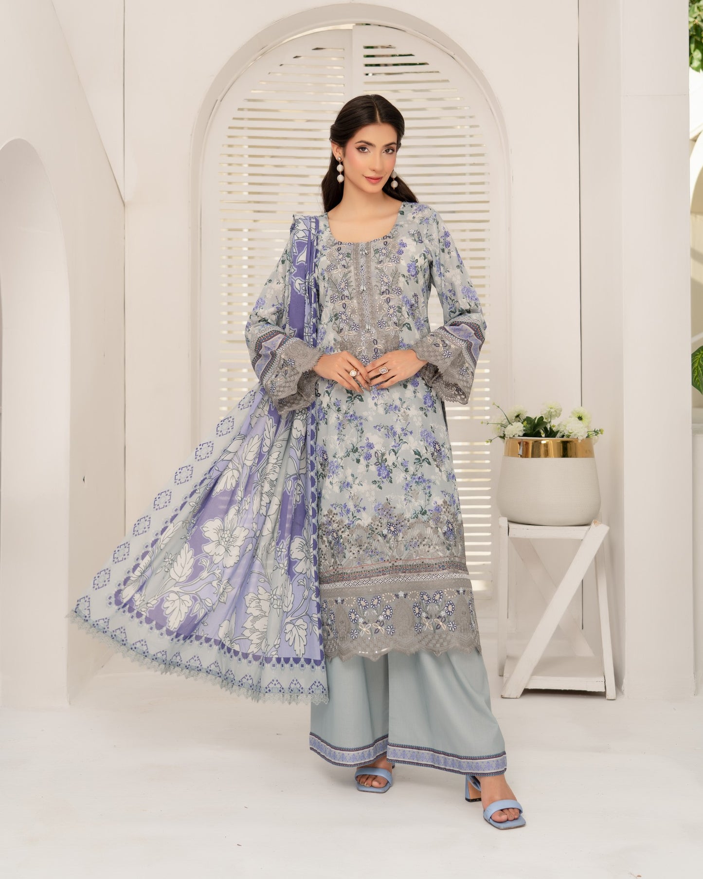 Munira Manzil Lawn 05 Mint Green