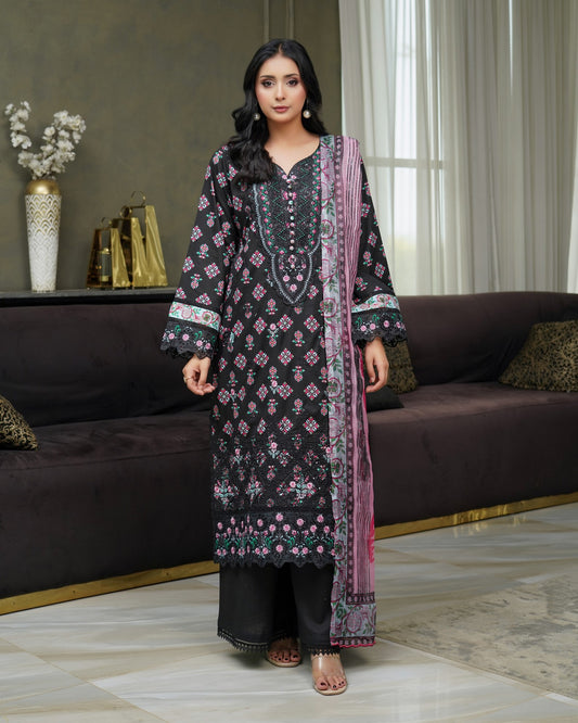 Munira Gulnar Lawn Shirt Black