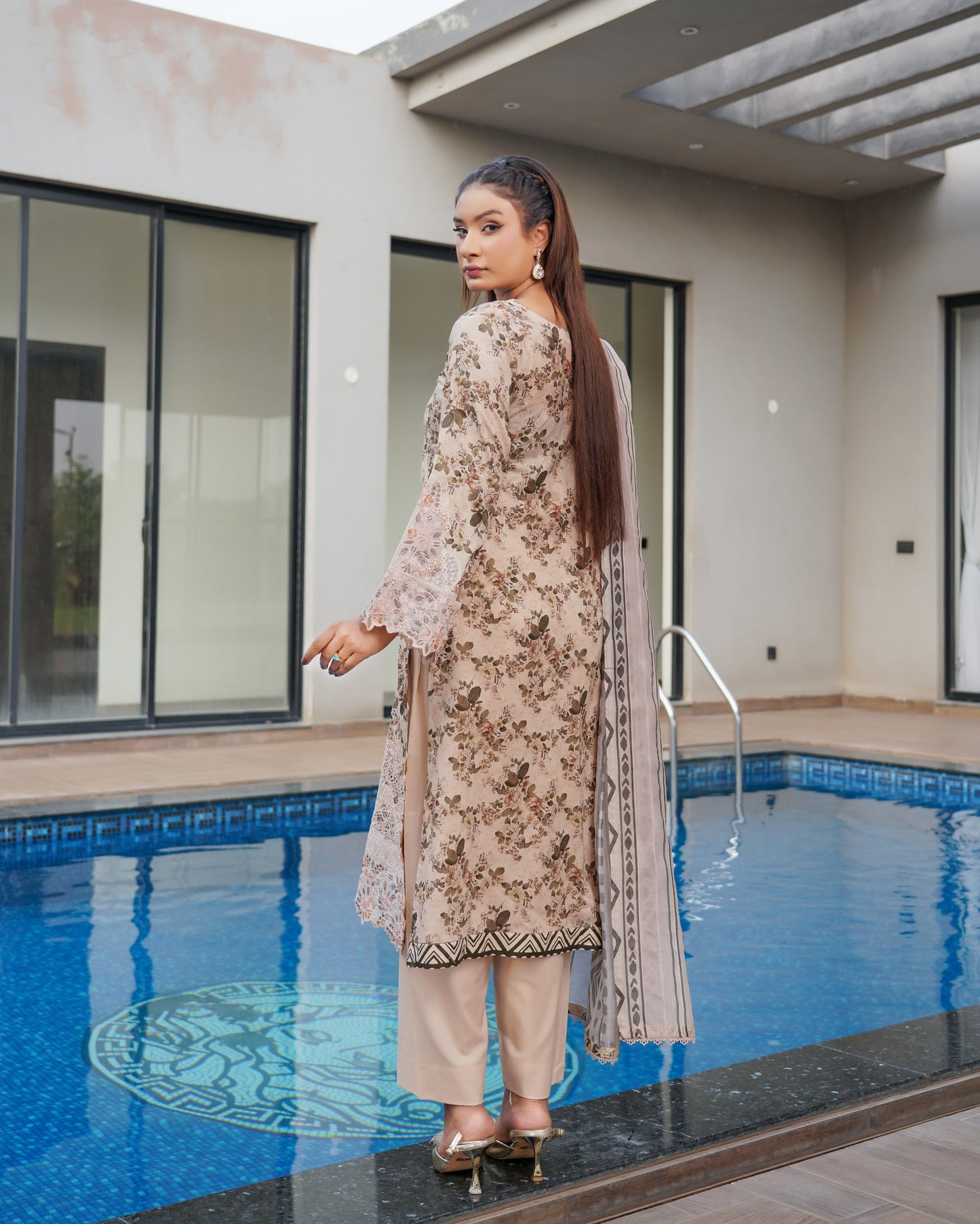 Munira Gulnar Lawn Shirt camel Brown