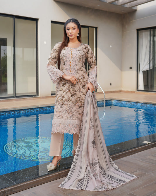 Munira Gulnar Lawn Shirt camel Brown