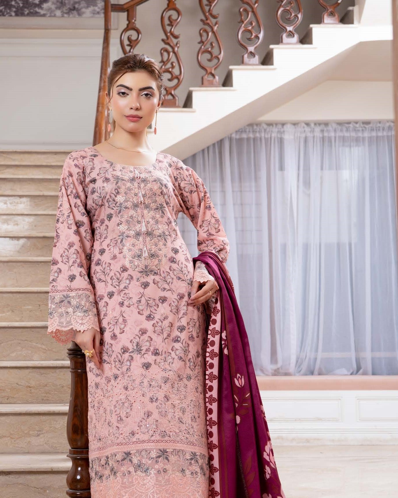 Munira Virasat Dhanak 06 Rose Pink