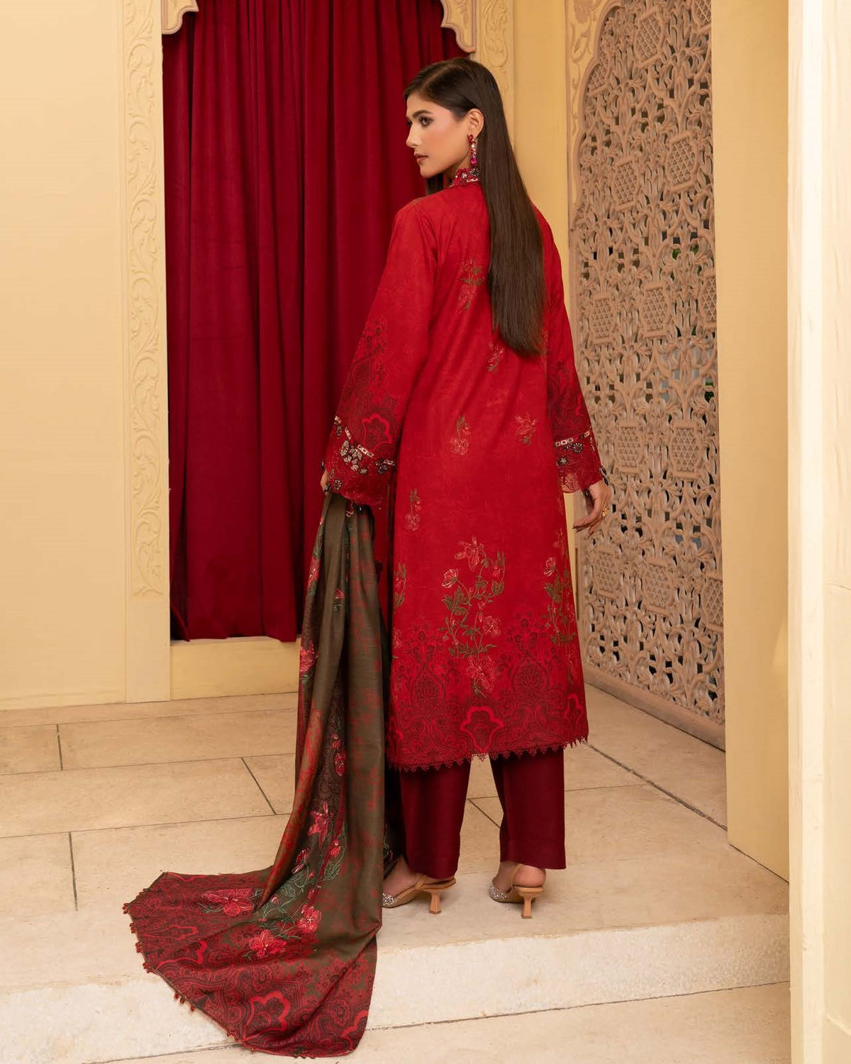 Munira Apsara 05 Wine Red