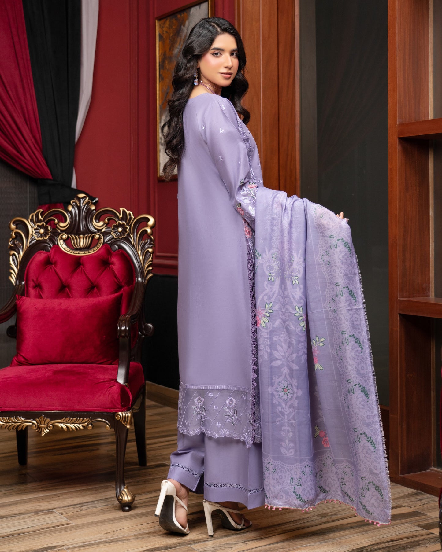 Munira Festive Lawn Lilac