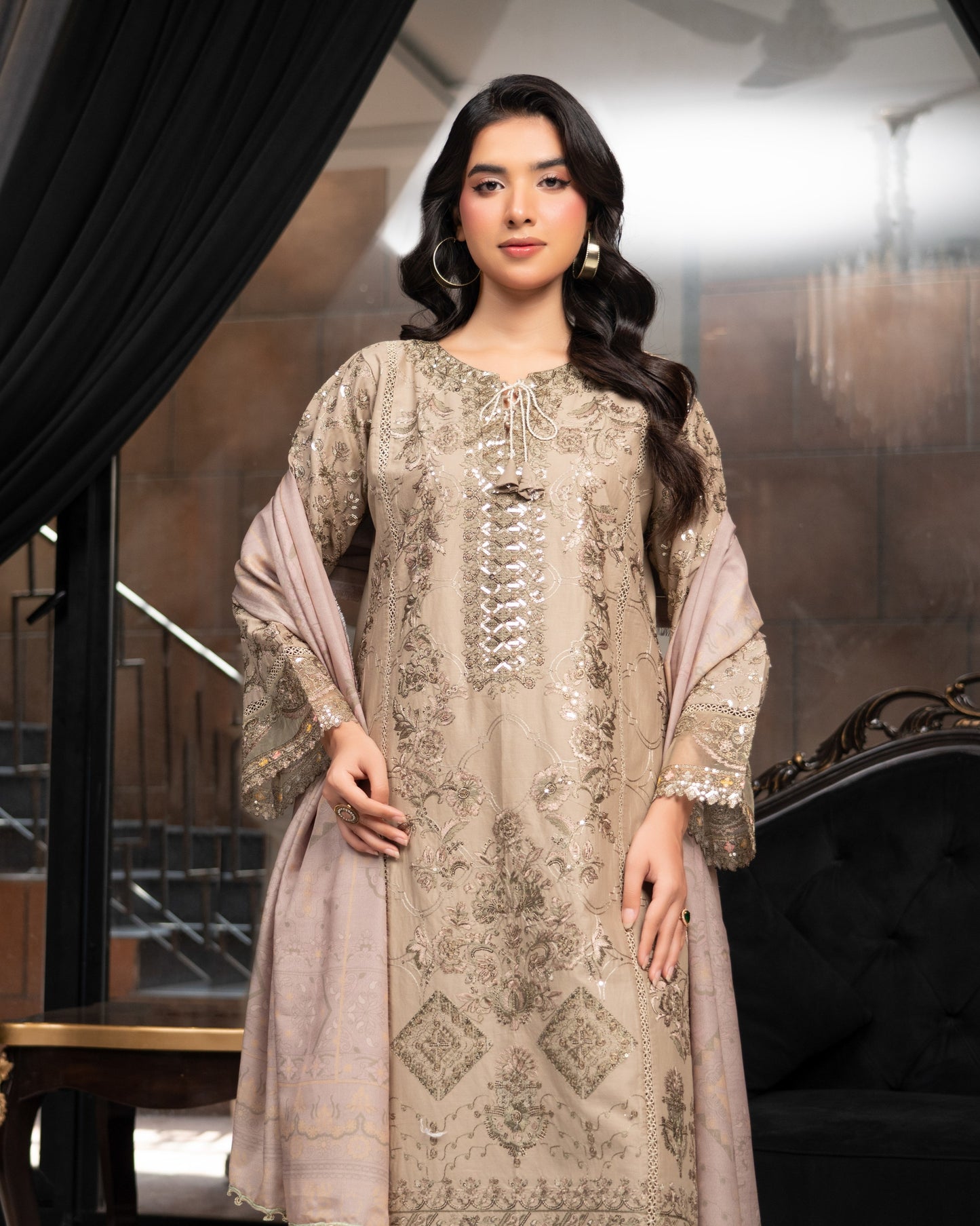 Munira Festive Lawn Dusty Pista