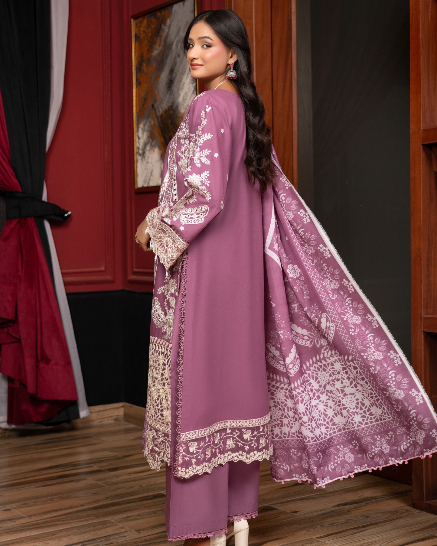 Munira Festive Lawn Lavendar