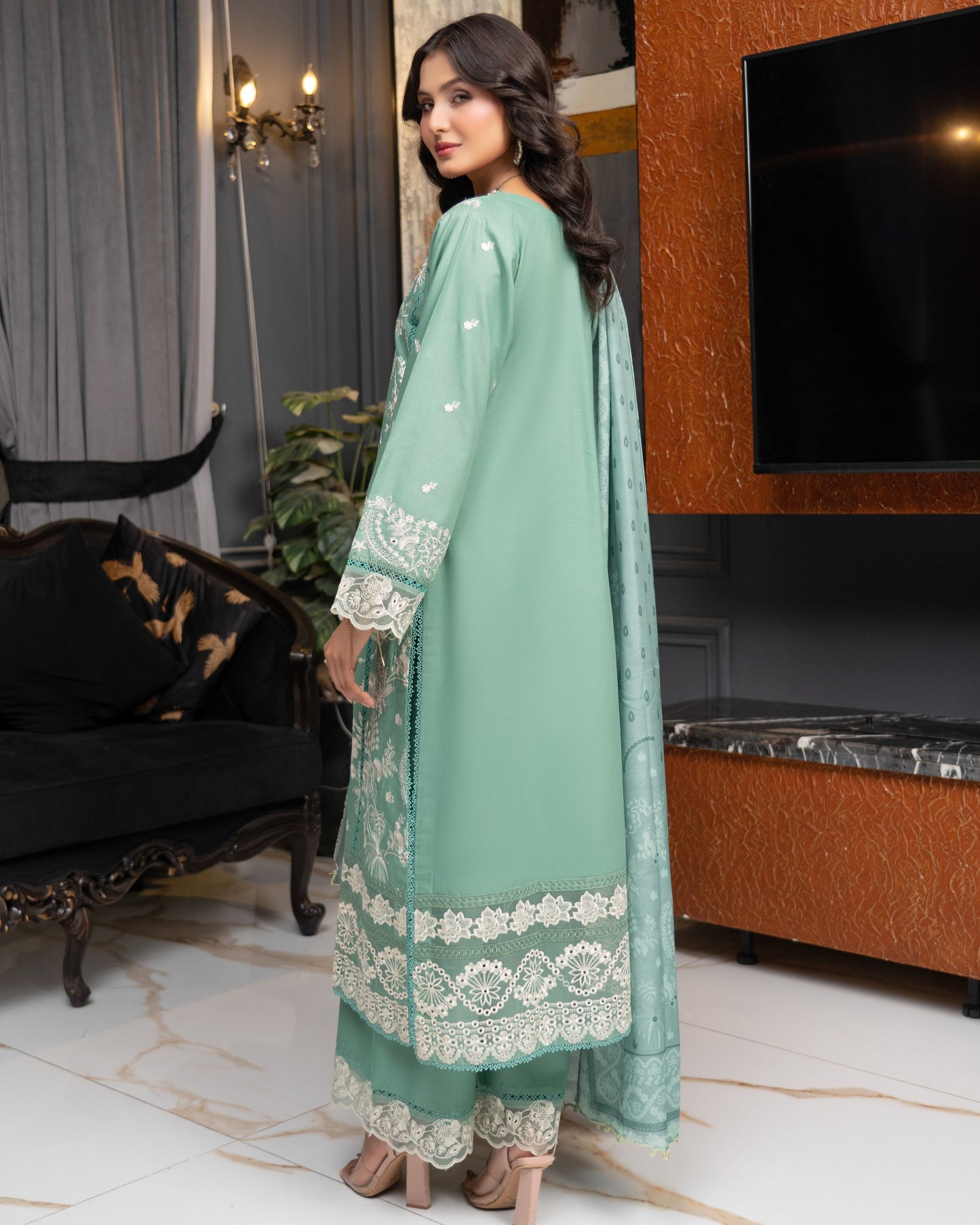 Munira Festive Lawn Sage Green