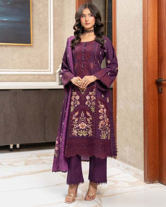 Munira Festive Lawn Purple