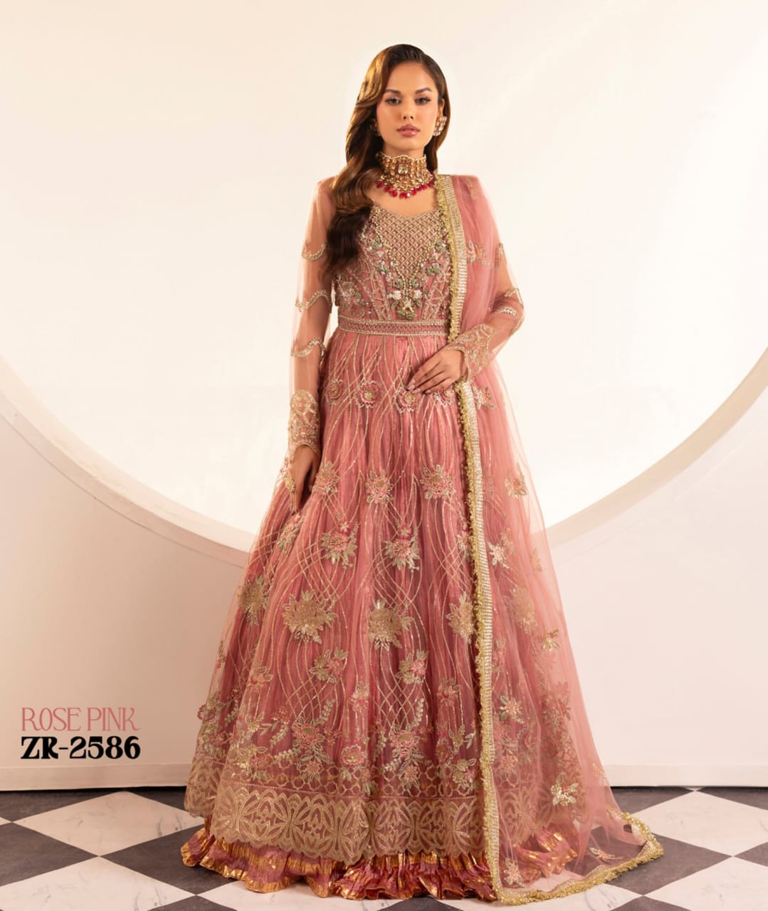 Zardozi Maxi ZR 2586 Rose PInk