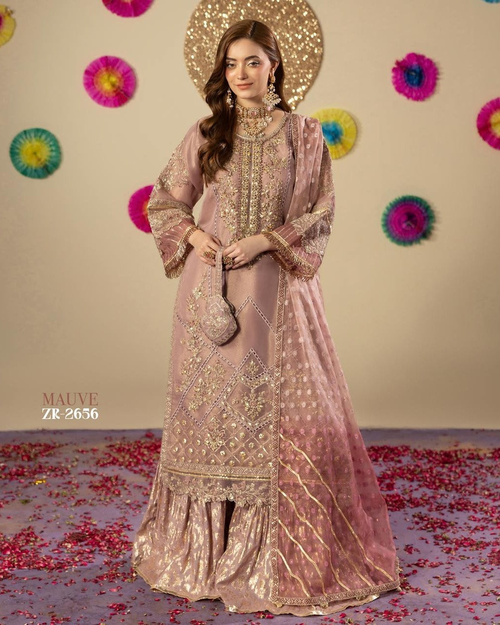 Zardozi Shadi Mubarak ZR 2656 Mauve