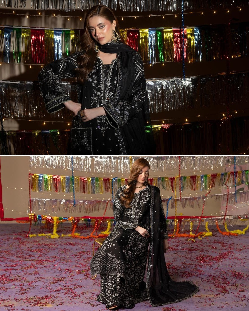 Zardozi Shadi Mubarak ZR 2657 Black
