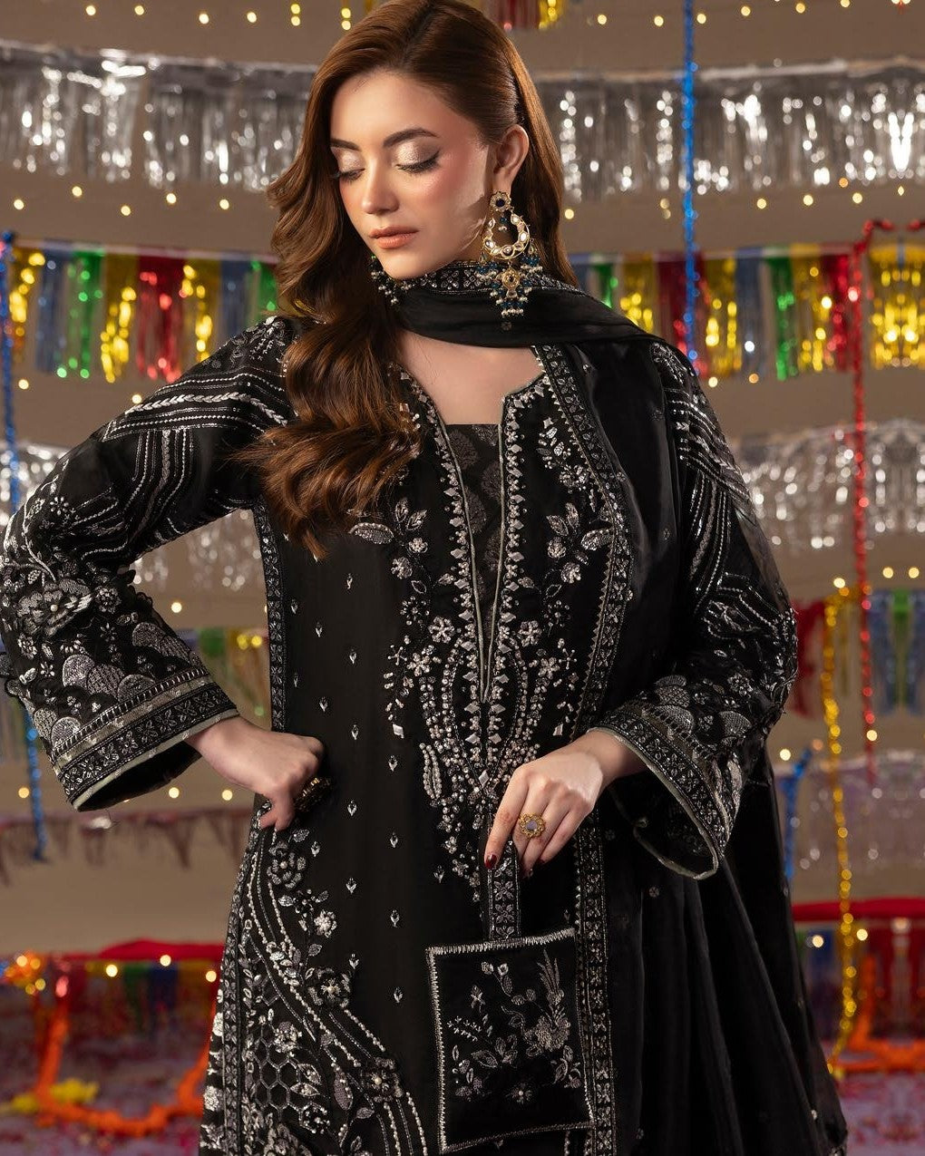 Zardozi Shadi Mubarak ZR 2657 Black