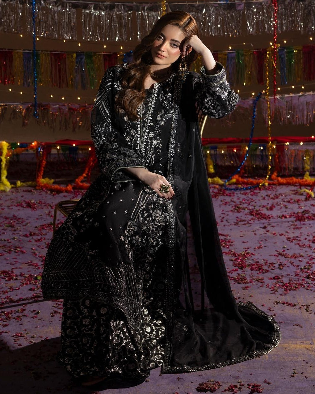 Zardozi Shadi Mubarak ZR 2657 Black