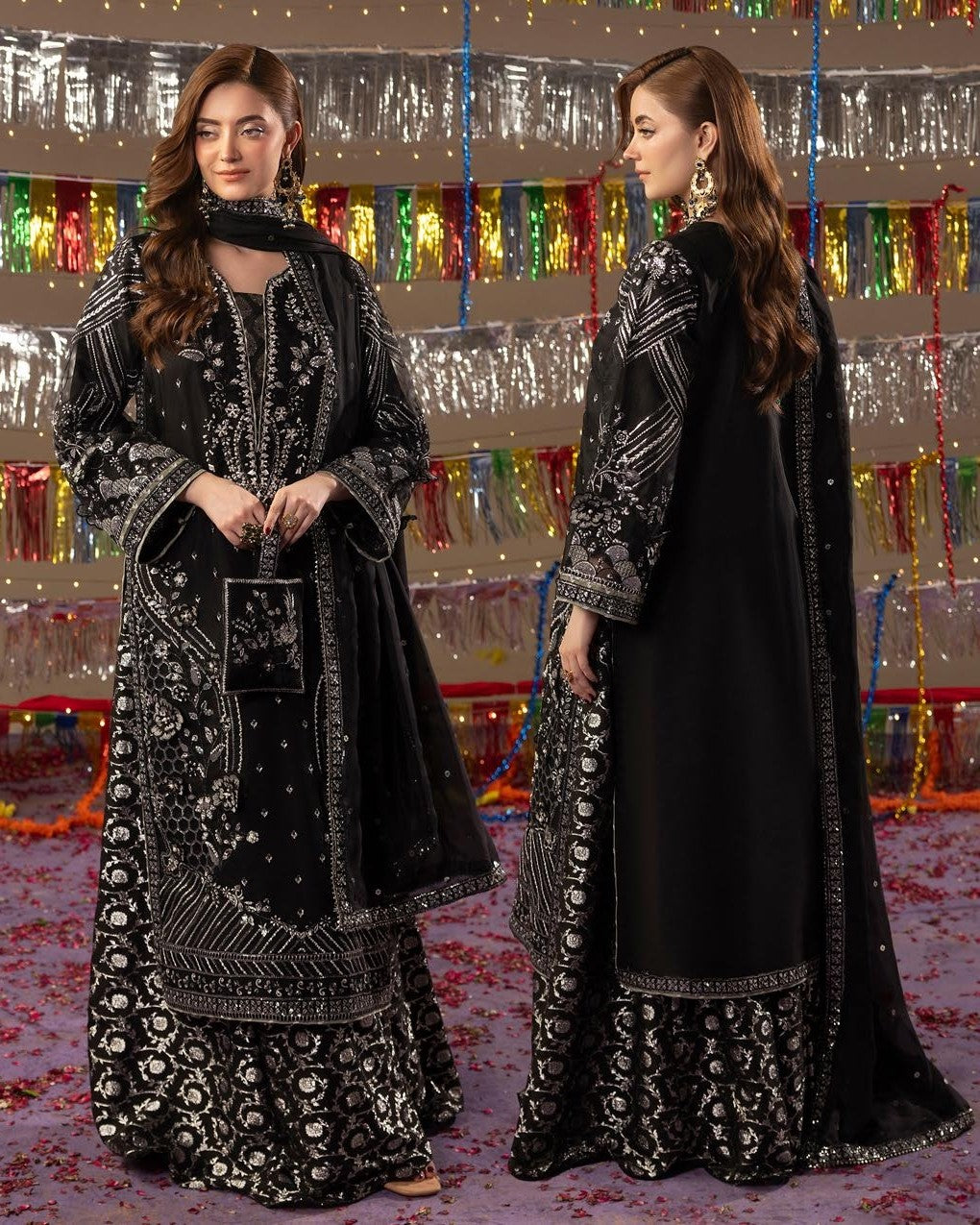 Zardozi Shadi Mubarak ZR 2657 Black