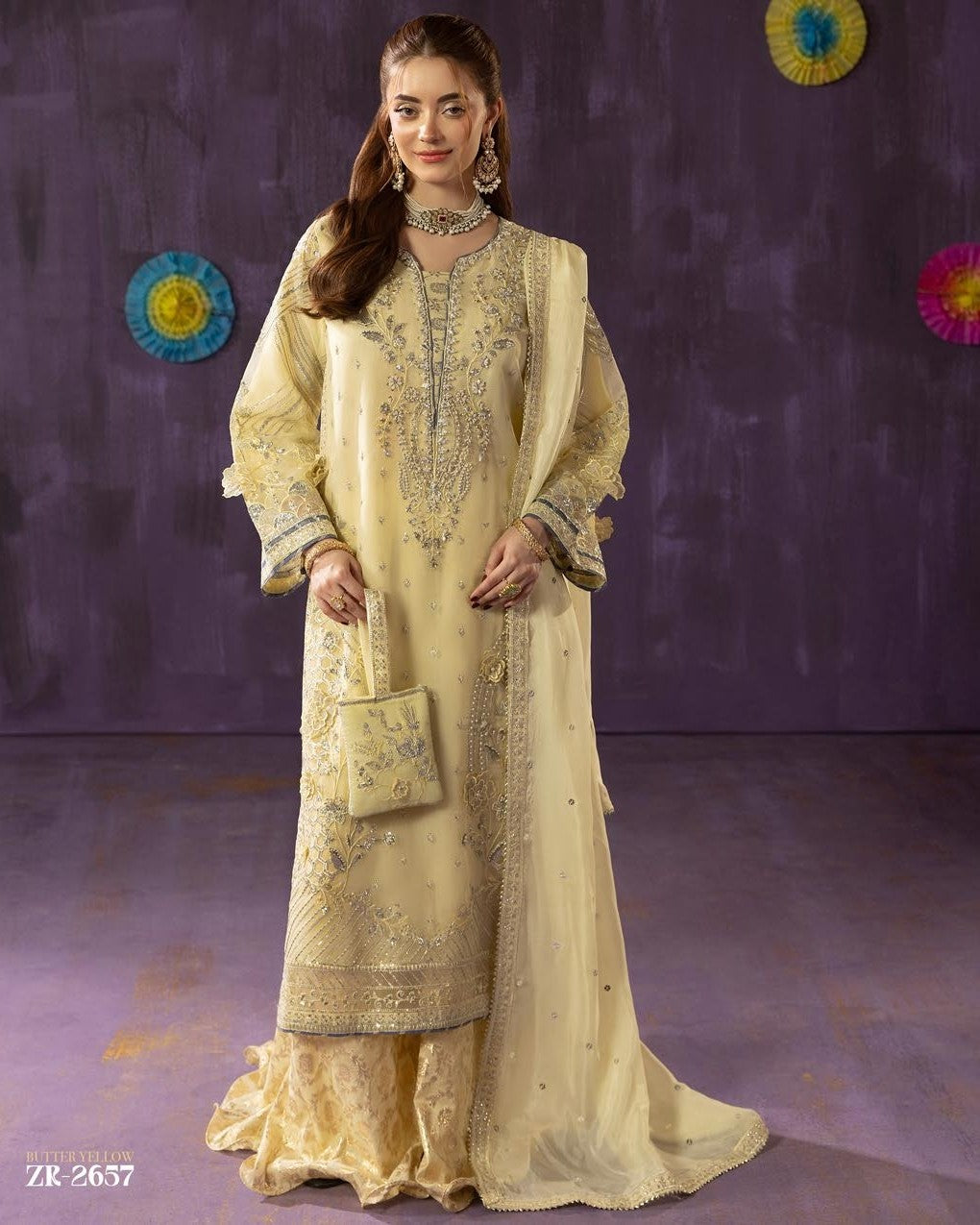 Zardozi Shadi Mubarak ZR 2657 Butter Yellow
