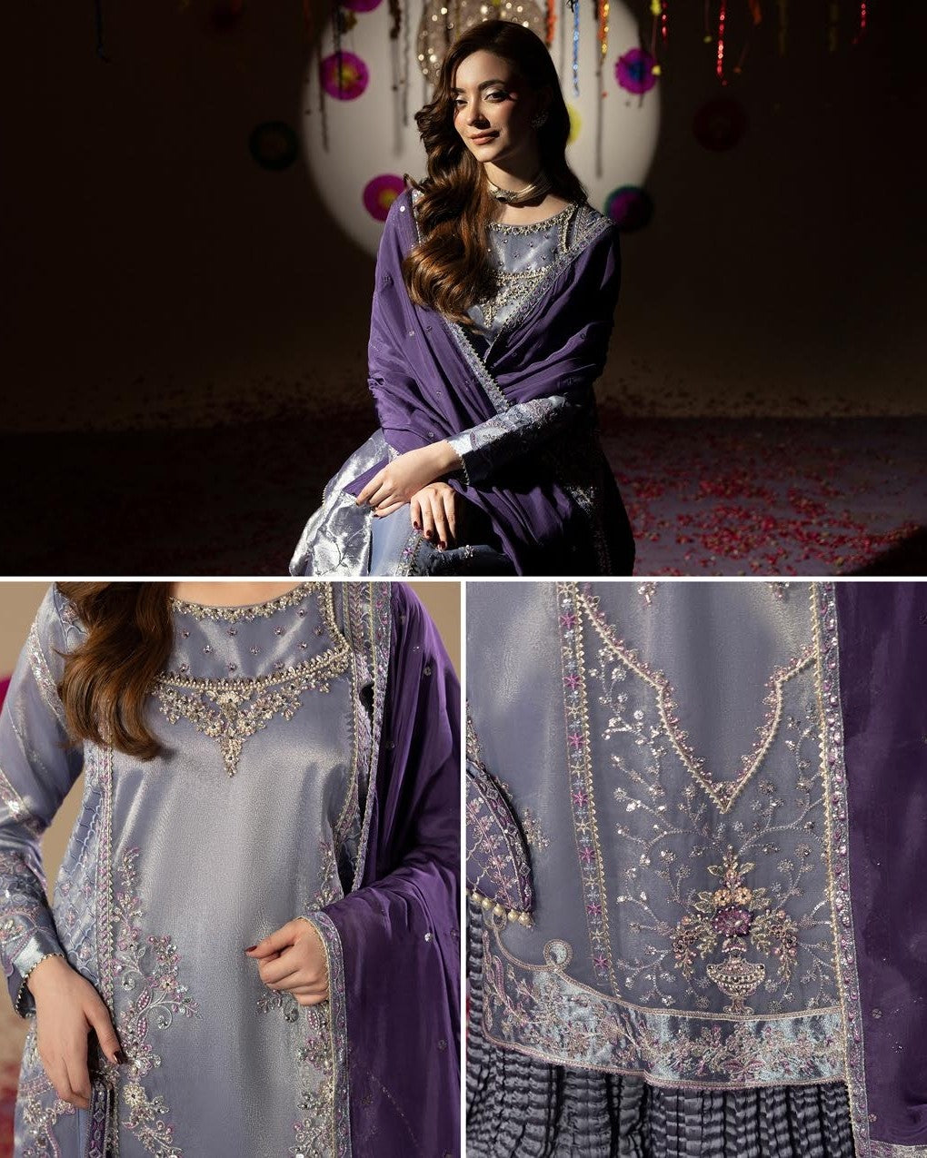 Zardozi Shadi Mubarak ZR 2658 Purple
