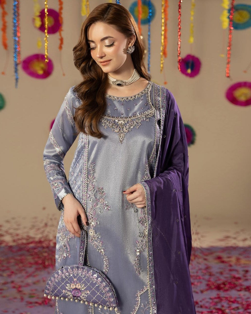 Zardozi Shadi Mubarak ZR 2658 Purple