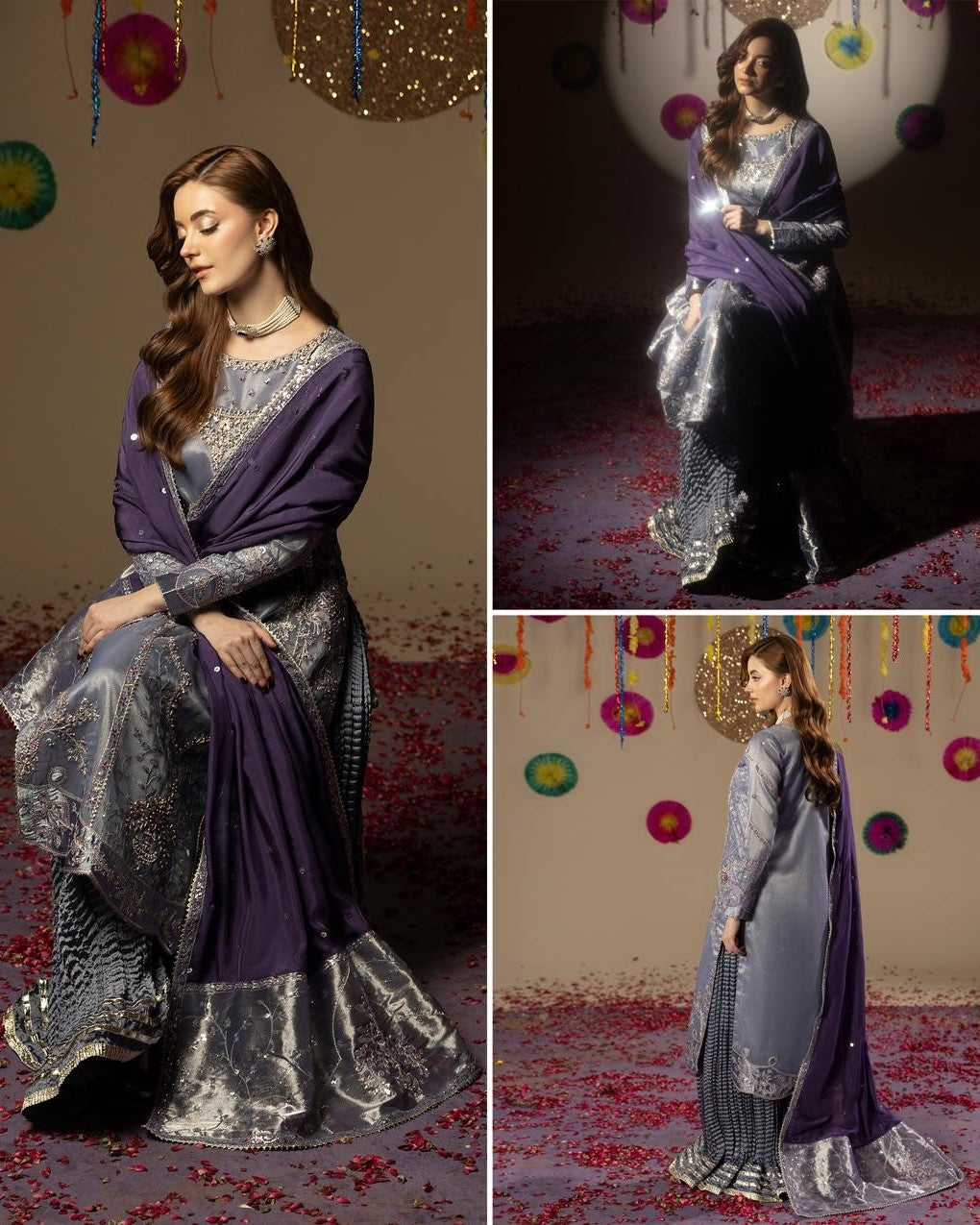 Zardozi Shadi Mubarak ZR 2658 Purple