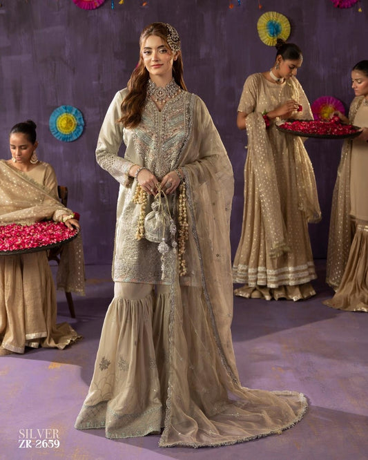 Zardozi Shadi Mubarak ZR 2659 Silver