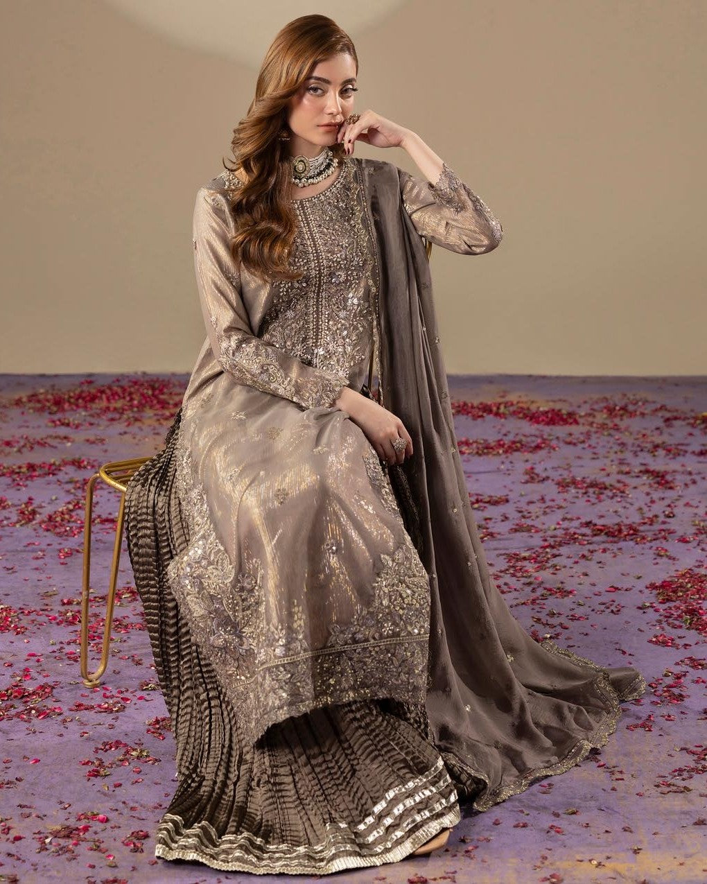 Zardozi Shadi Mubarak ZR 2660 Grey