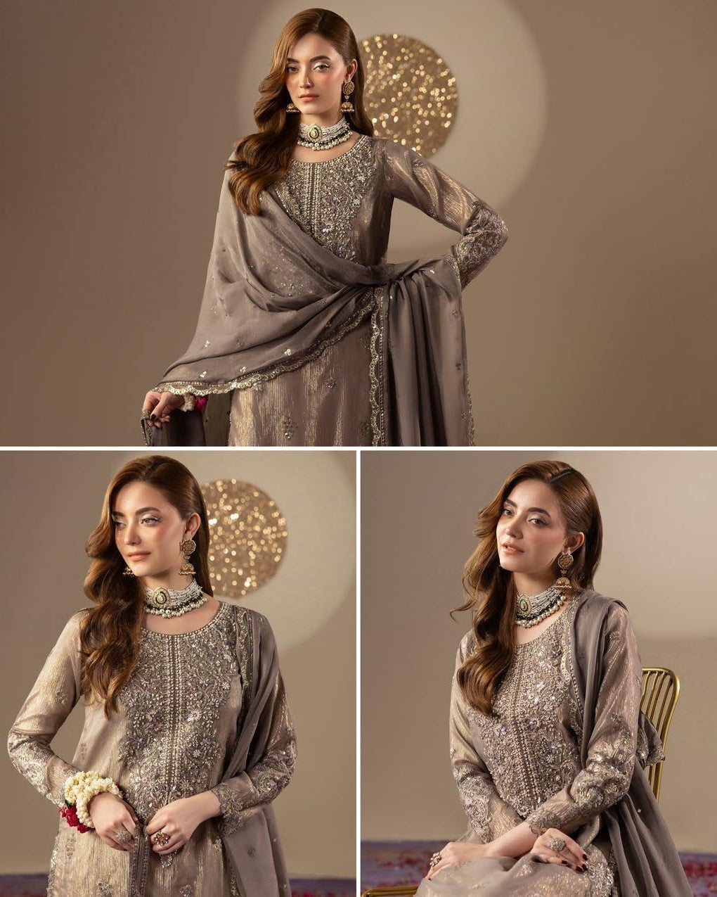 Zardozi Shadi Mubarak ZR 2660 Grey