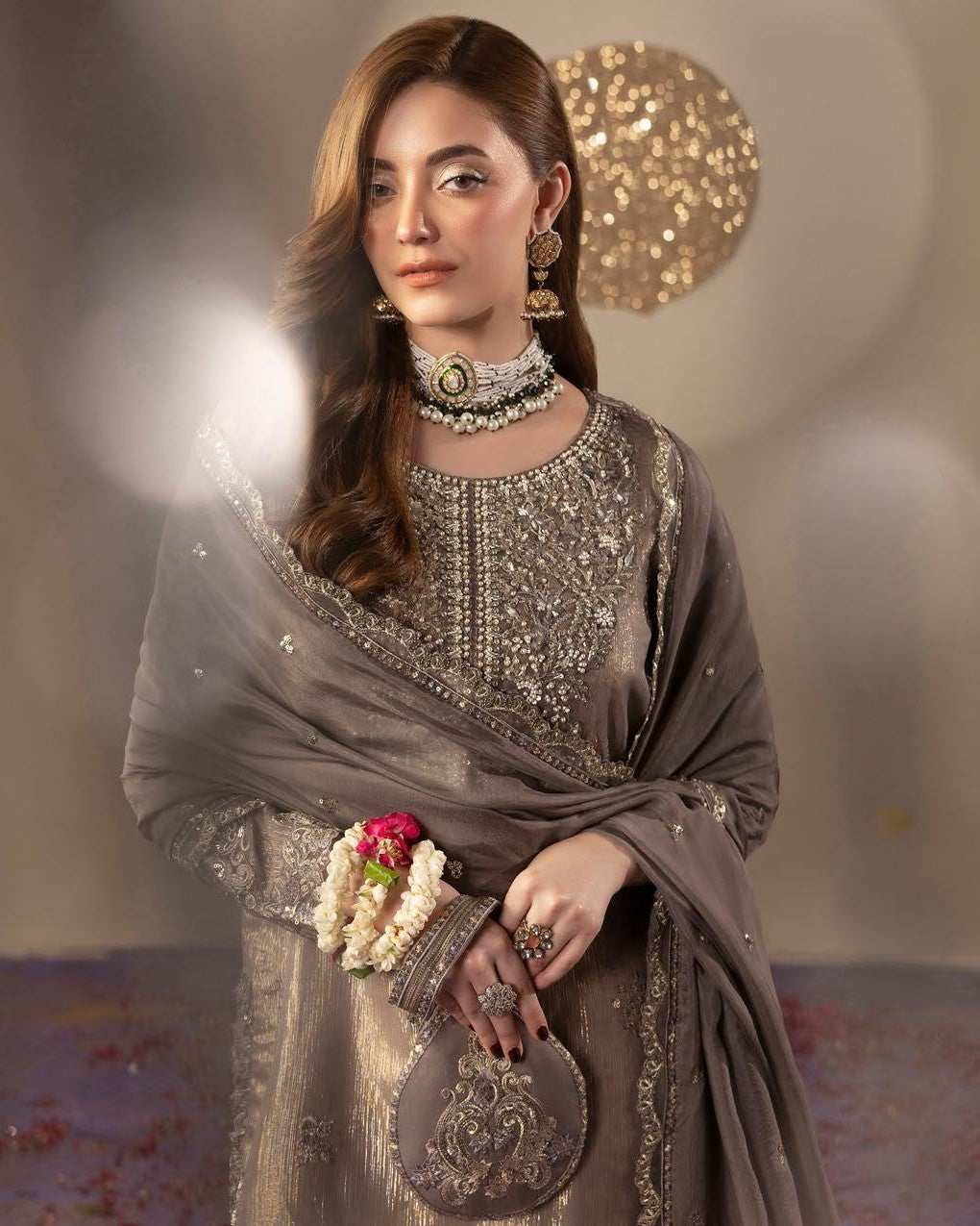 Zardozi Shadi Mubarak ZR 2660 Grey