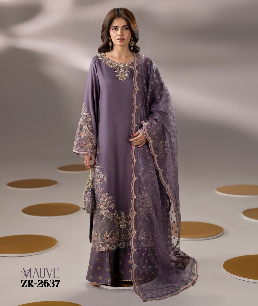 Zardozi Edit 3 ZR 2637 Mauve