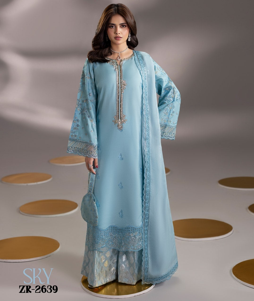 Zardozi Edit 3 ZR 2639 Sky Blue