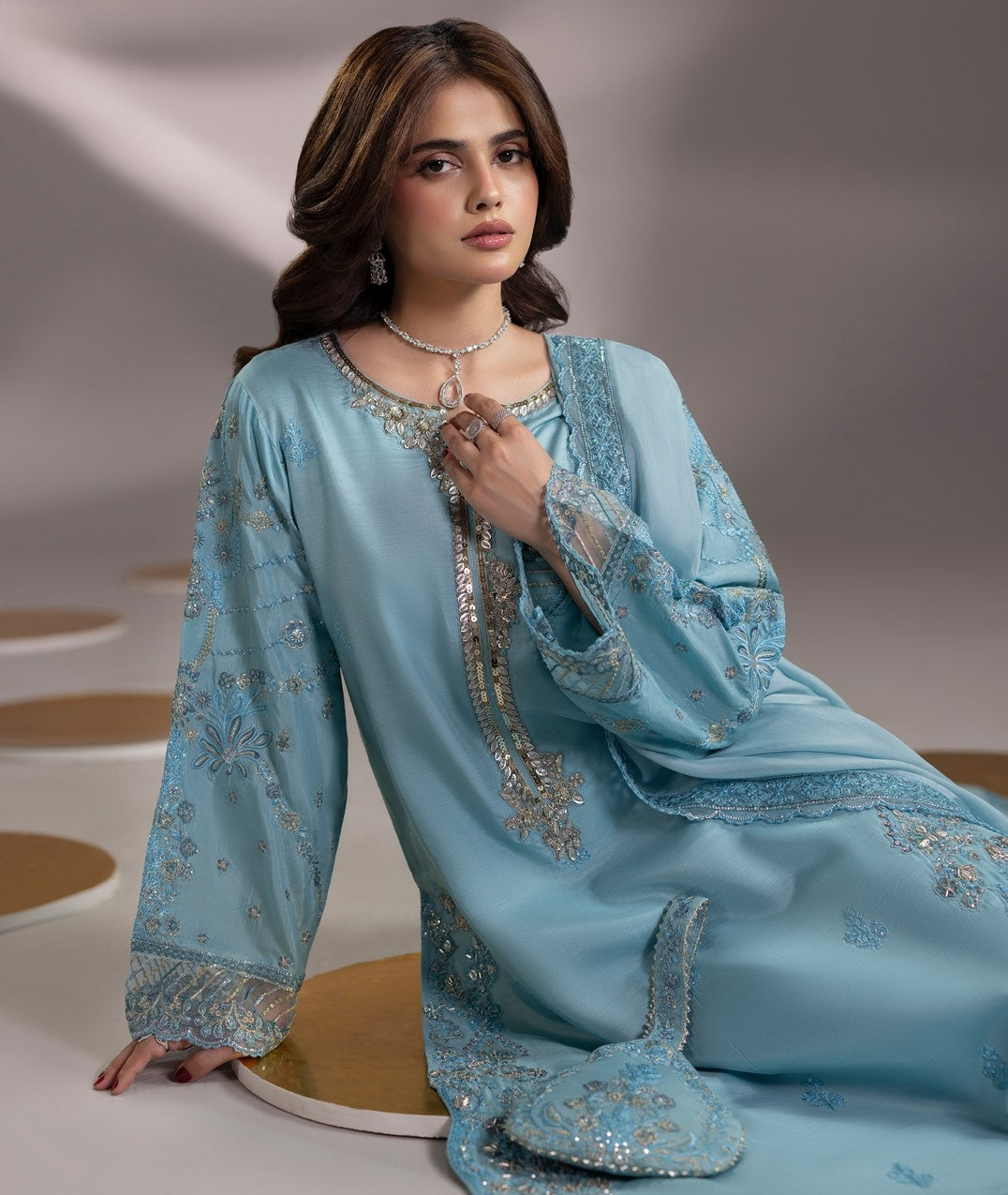 Zardozi Edit 3 ZR 2639 Sky Blue