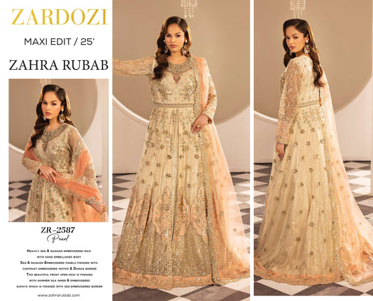 Zardozi Maxi ZR 2587 Pearl White
