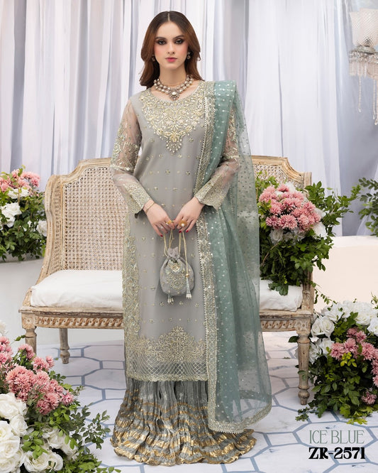 Zardozi Nikkah Edit 2571 Ice Blue