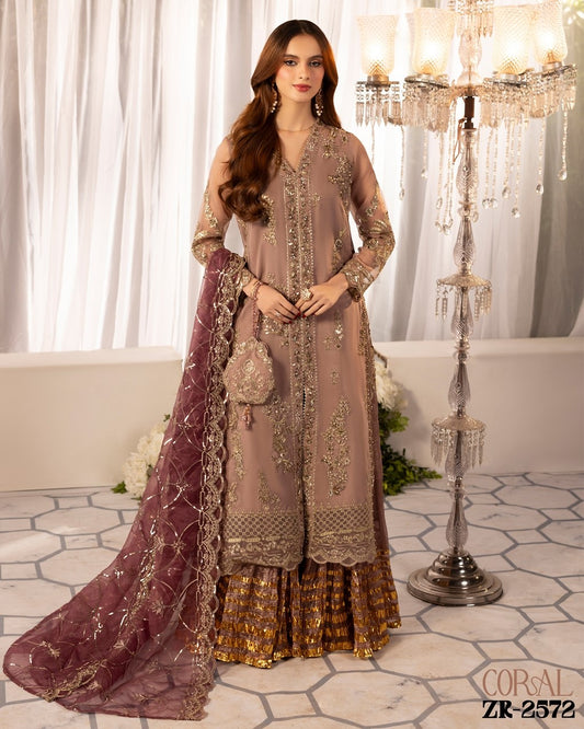 Zardozi Nikkah Edit 2572 Coral