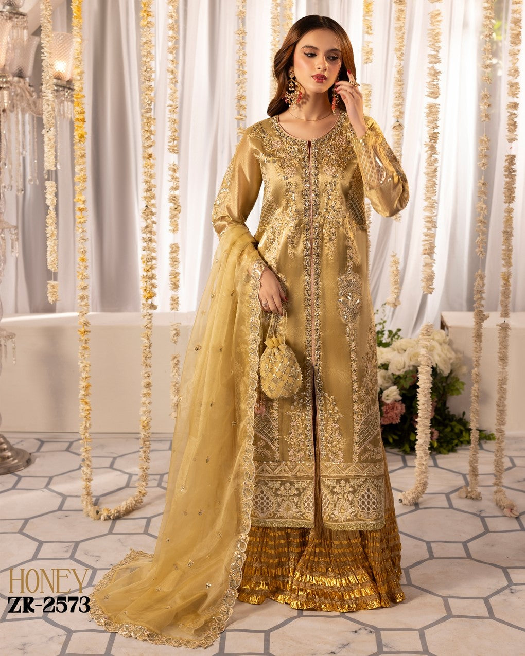 Zardozi Nikkah Edit 2573 Honey