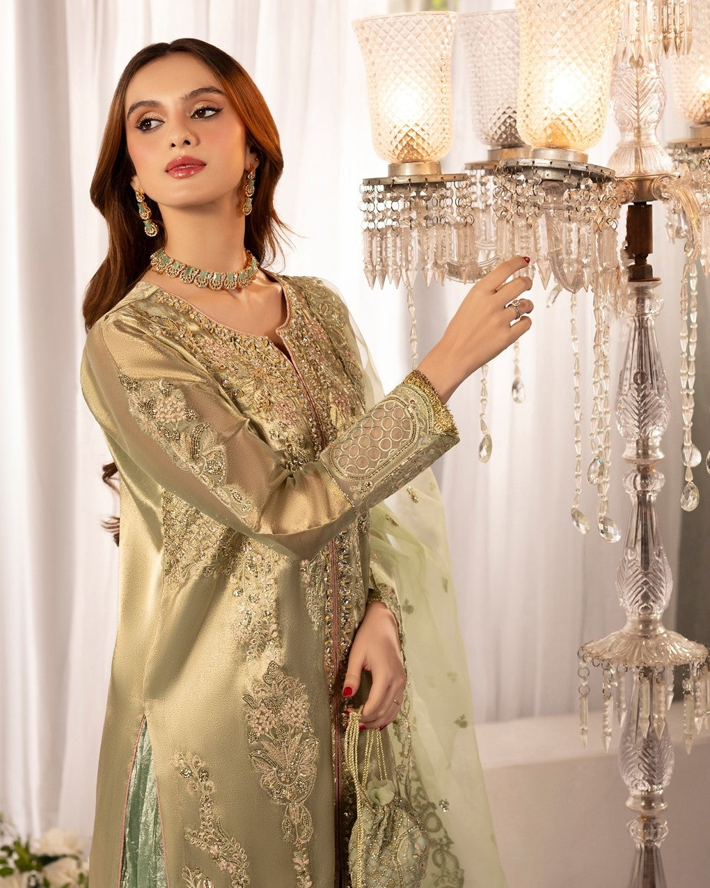 Zardozi Nikkah Edit 2573 Sage Green