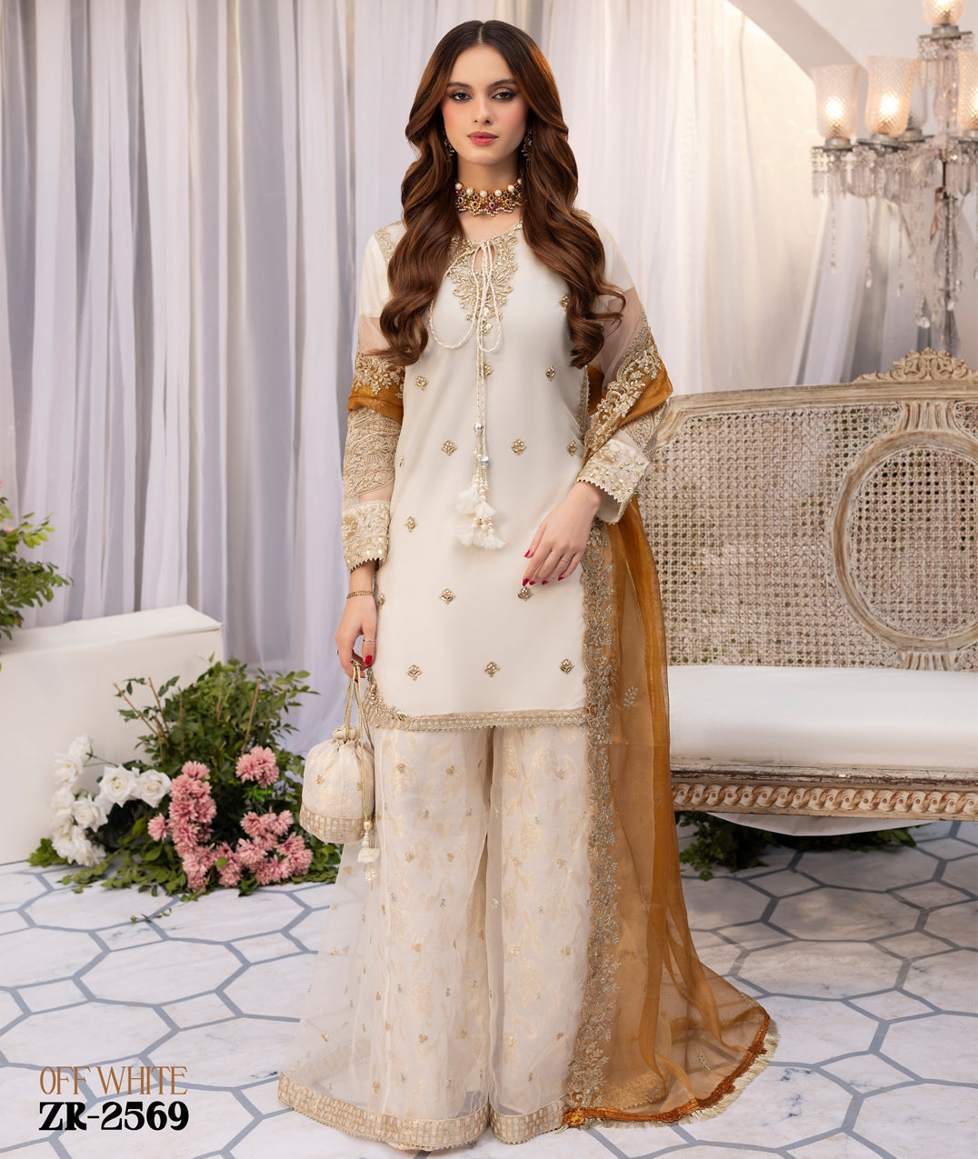 Zardozi Nikkah Edit 2569 Off White