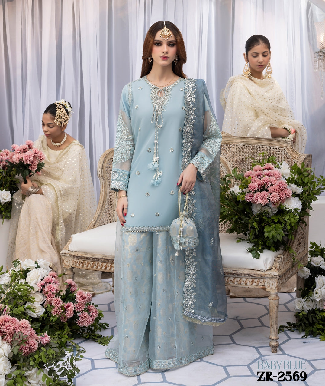 Zardozi Nikkah Edit 2569 Baby Blue