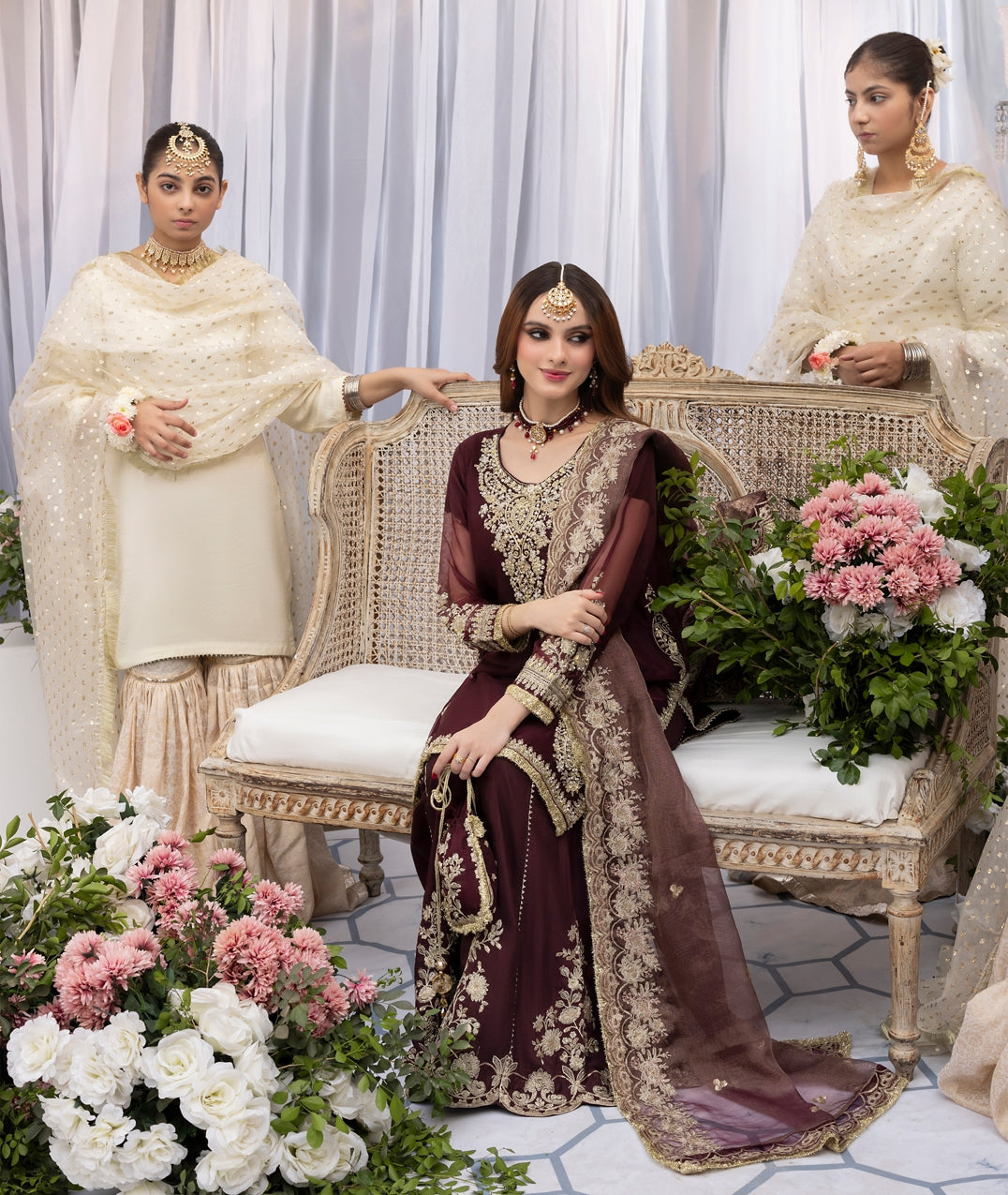 Zardozi Nikkah Edit 2568 Mehroon