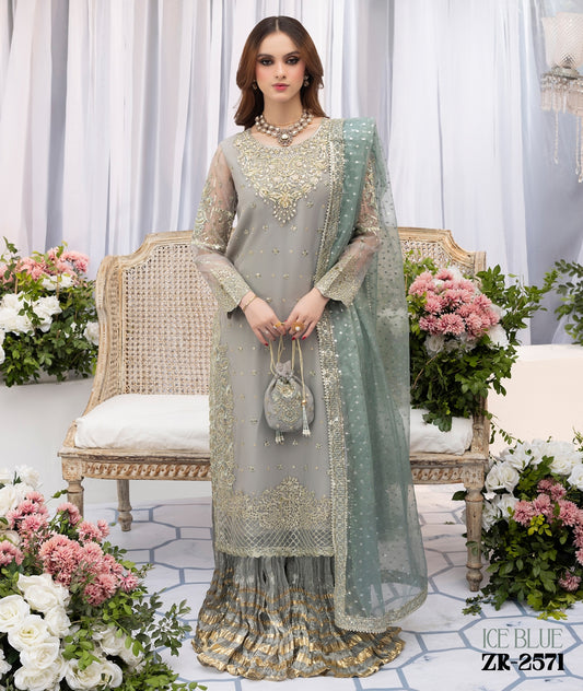 Zardozi Nikkah Edit 2571 Ice Blue